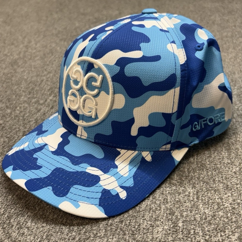 Gfore G/Fore Camo Circle G's Ripstop Golf Cap Snapback Blue w/ white G's